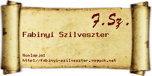 Fabinyi Szilveszter névjegykártya