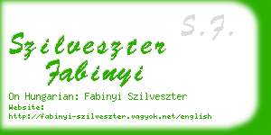 szilveszter fabinyi business card